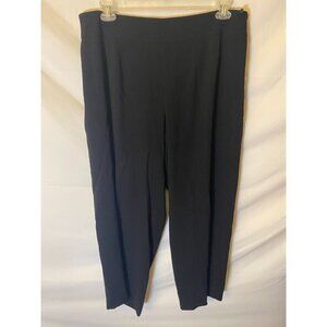 Talbots Womens Plus Size 16W Petite Black Dress Pant Stretch Wide Leg